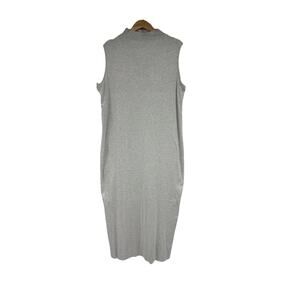 A.BCH Minimalist Sustainable Gray Knit Midi Dress 100% Organic Cotton Womens L